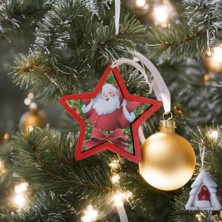 Glob pentru bradul de craciun,model Steluta pictata manual