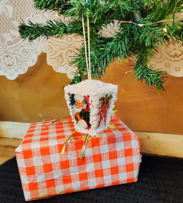 Glob de craciun Felinar pictat manual