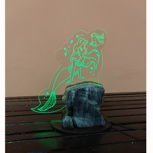 Lampa 3D Personalizată cu Mica Sirenă – Decorațiune Magică pentru Camera Fetitei Tale