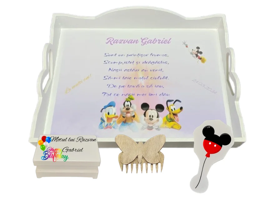 Set tăviță pentru tăierea moțului – Mickey Mouse