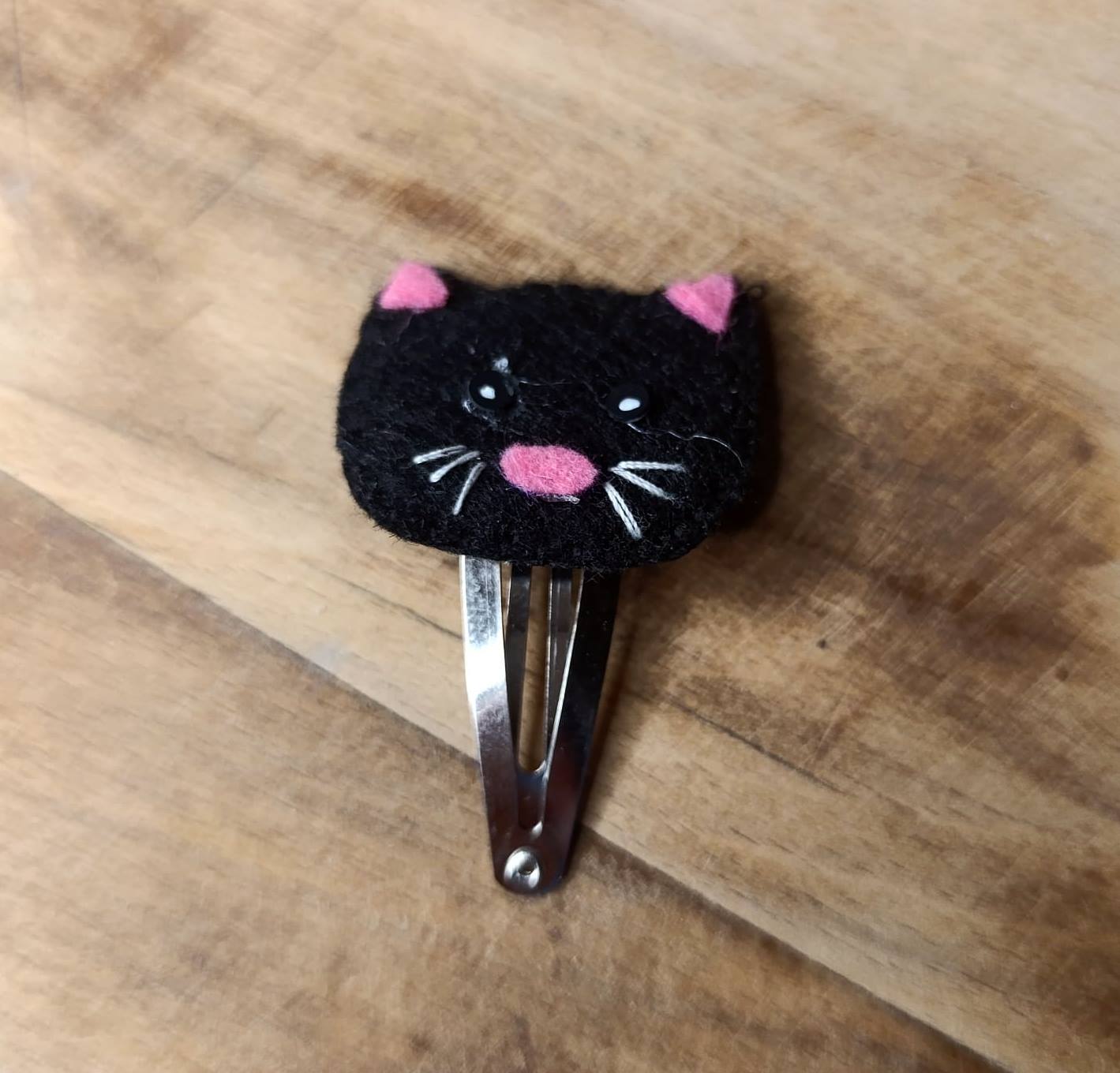 Agrafă de păr pentru fetițe – pisica neagra de Halloween 🐈⬛