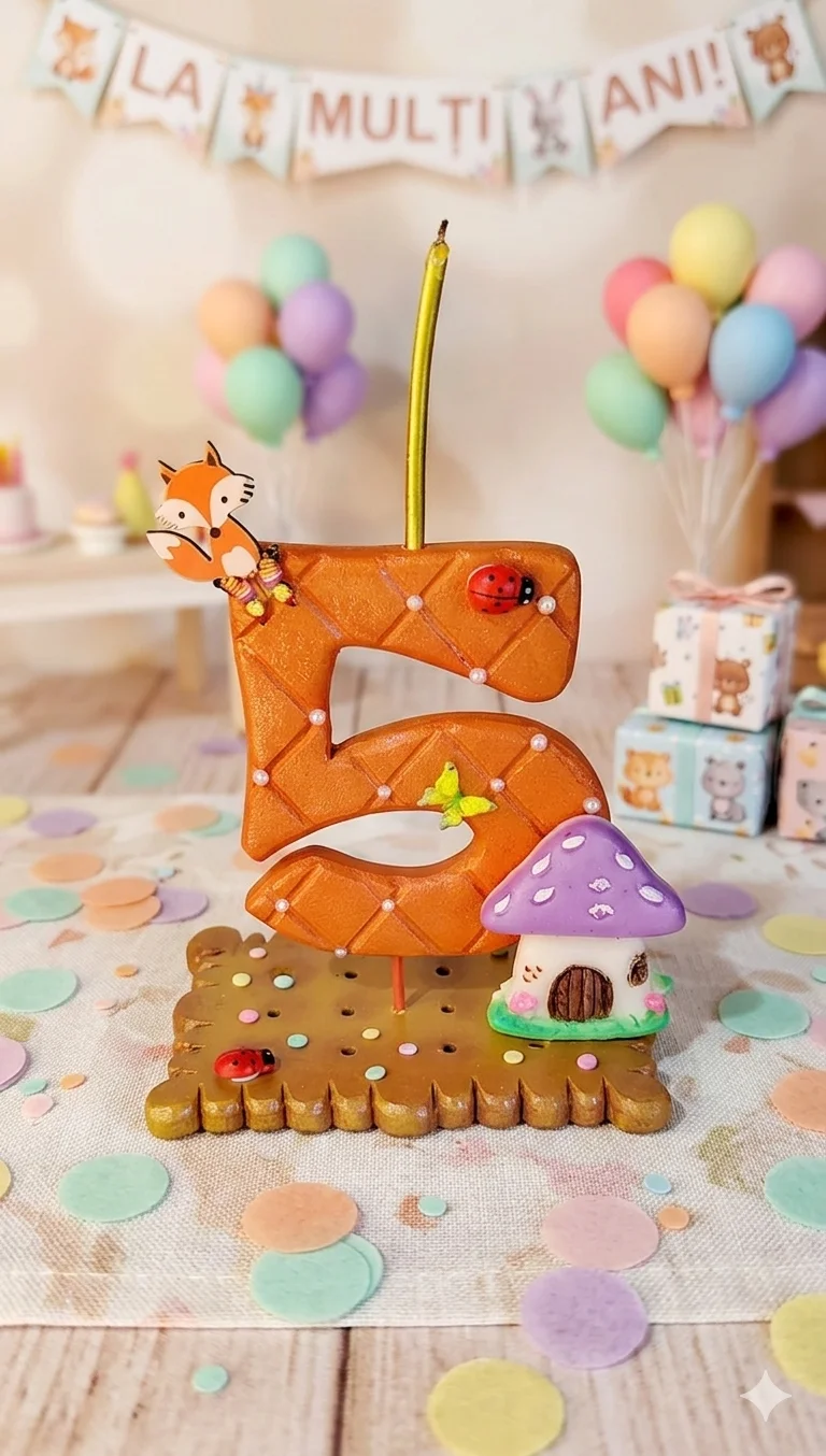 Lumânare aniversară 5 anișori