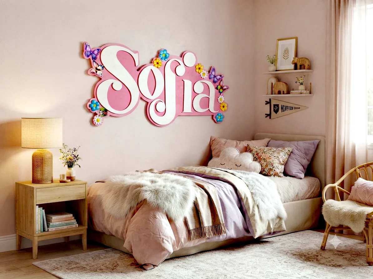 Panou decorativ, personalizat cu numele copilului
