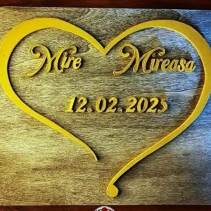 Album foto de nuntă handmade model 1 din lemn – Cadou unic si elegant