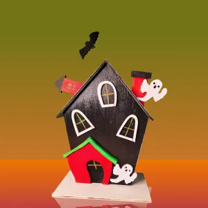 Casuta neagra cu fantomite, decor pentru Halloween 👻