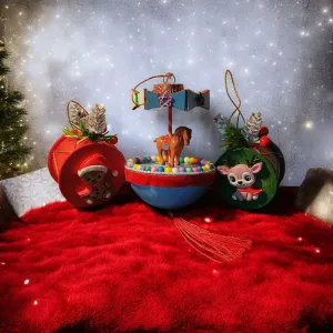 Set de 3 decorațiuni pentru bradul de Crăciun,