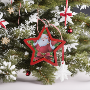 Ornament In forma de stea pictat manual