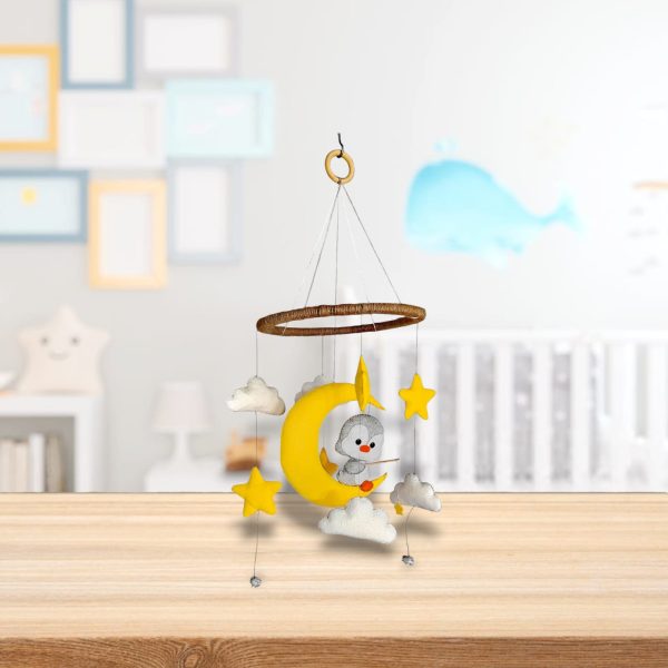 Carusel din fetru,pinguin pescuind stelute - imagine 2